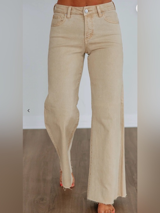 Zenana Outfitters Denim - NWT Zenana Outfitters Beige Wide Leg Jeans